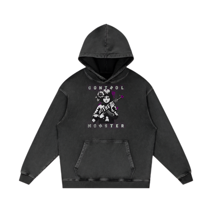 CONTROL THE MONSTER Acid Wash Oversize Hoodie